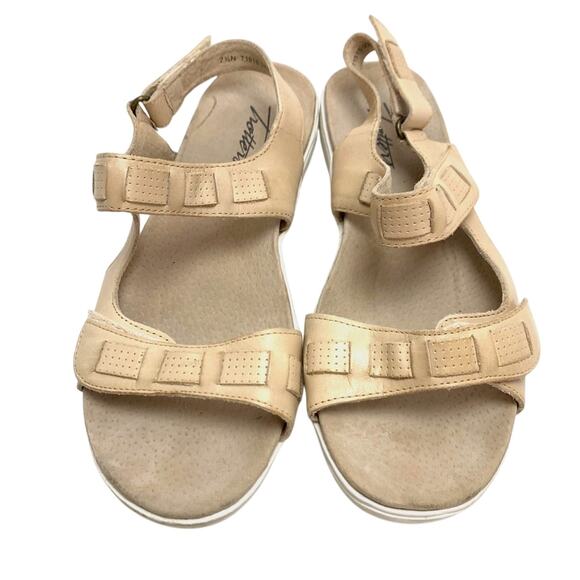 Trotters Womens Tan Beige Genuine Leather Sandals Shoes Ankle Strap Comfy 7.5 N - Picture 5 of 16